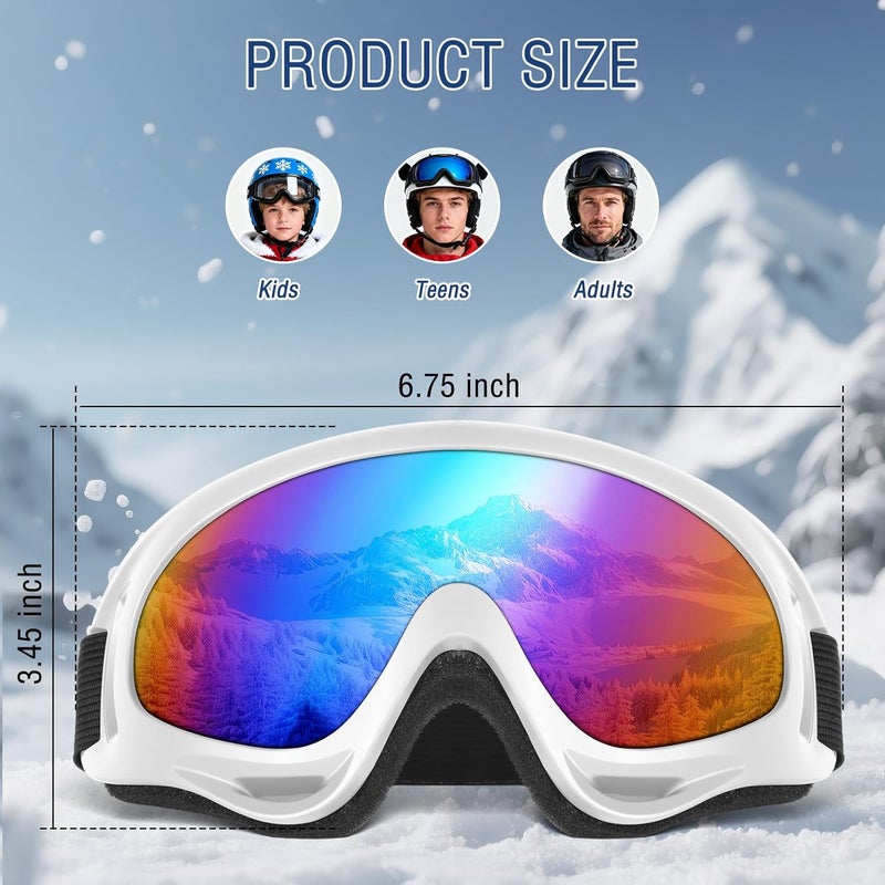 OXG Store 2 Pack Snowboard Ski Goggles, UV Protection Winter Snow Sports Goggles for Kids Teens Adult - Image 2
